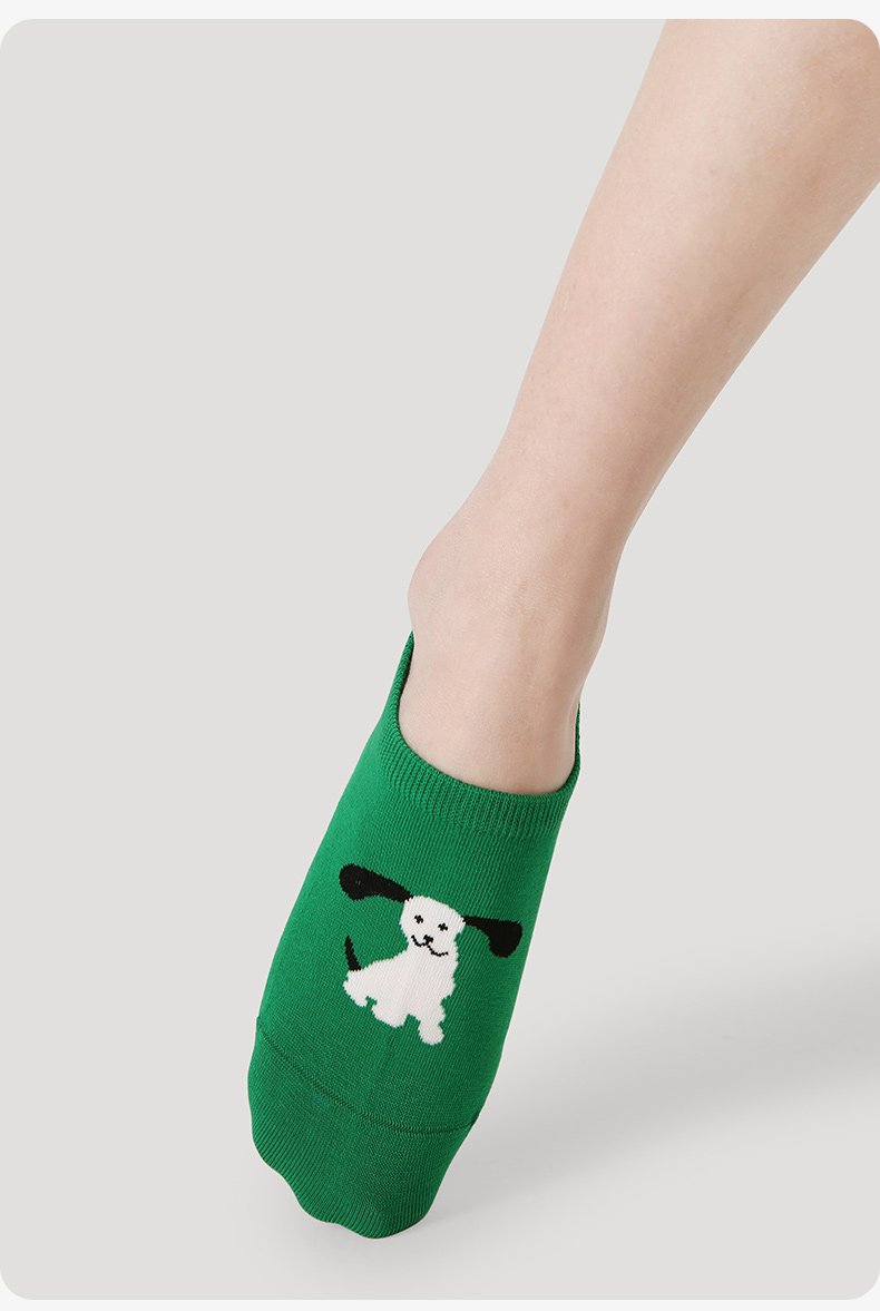 LL Socks Women Low Rise Socks Happy Gathering Cute Cartoon Animal Socks 5 Pairs