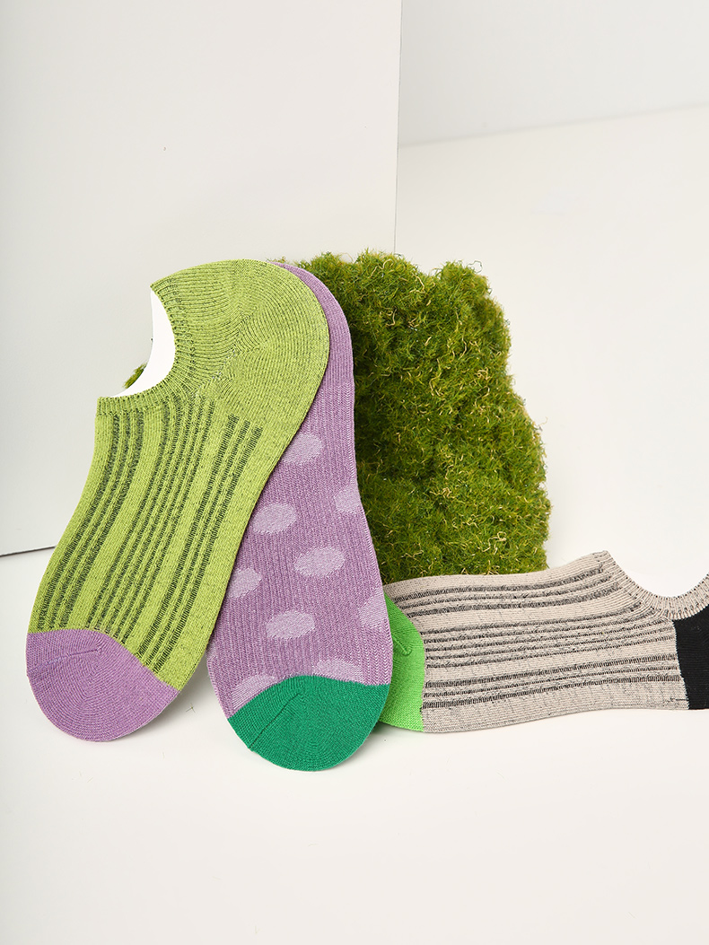 LL Socks Women Low Rise Socks Light Air Travel Stripes Polka Dot Letter Socks 5 Pairs