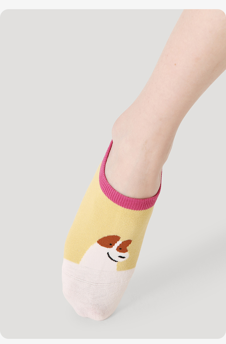 LL Socks Women Low Rise Socks Sugar Jar Puppies Animal Stripes Animal Socks 5 Pairs