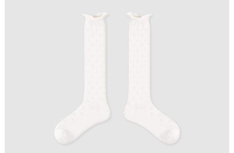 LL Socks Women White Crew Socks Intoxicated by the Sun Dots Solid Color Socks 1 Pairs
