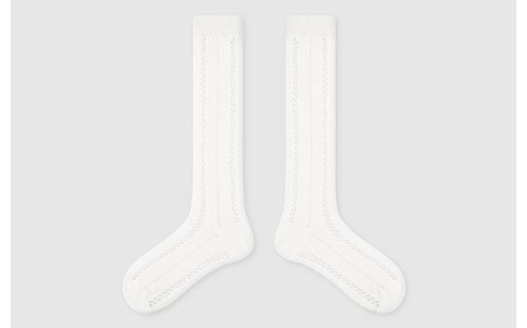 LL Socks Women White Crew Socks Starry Nebula Film Solid Color Linear Socks 1 Pairs