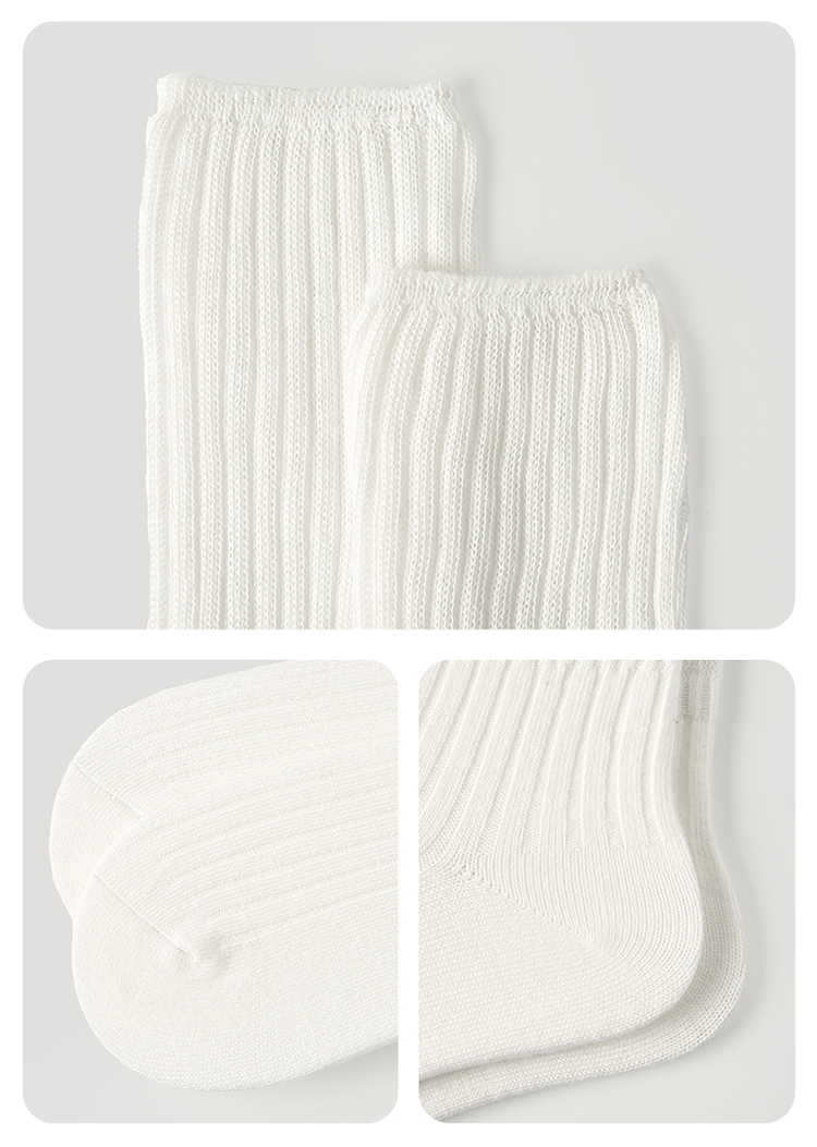 LL Socks Women White Crew Socks Trees in the Solid Color Clouds Stripes Socks 1 Pairs