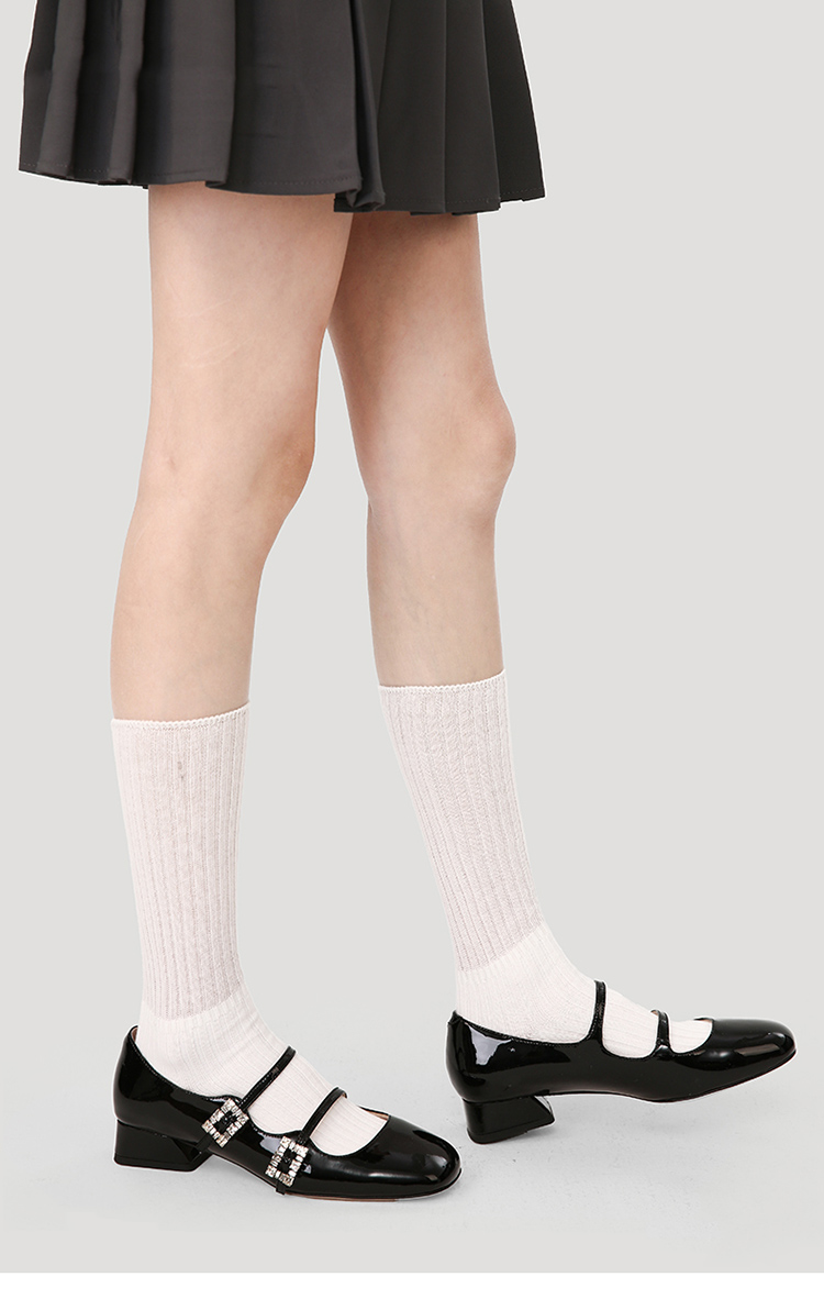 LL Socks Women White Crew Socks Trees in the Solid Color Clouds Stripes Socks 1 Pairs