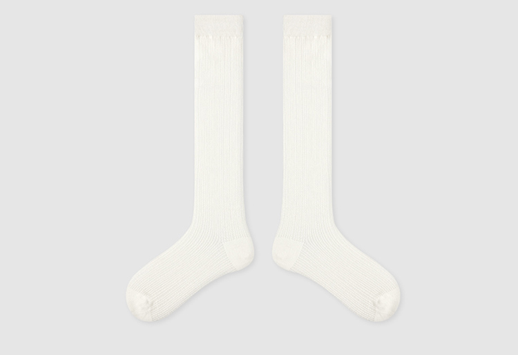 LL Socks Women White Knee High Socks  Evening Orioles Solid Color Stripes Socks 1 Pairs