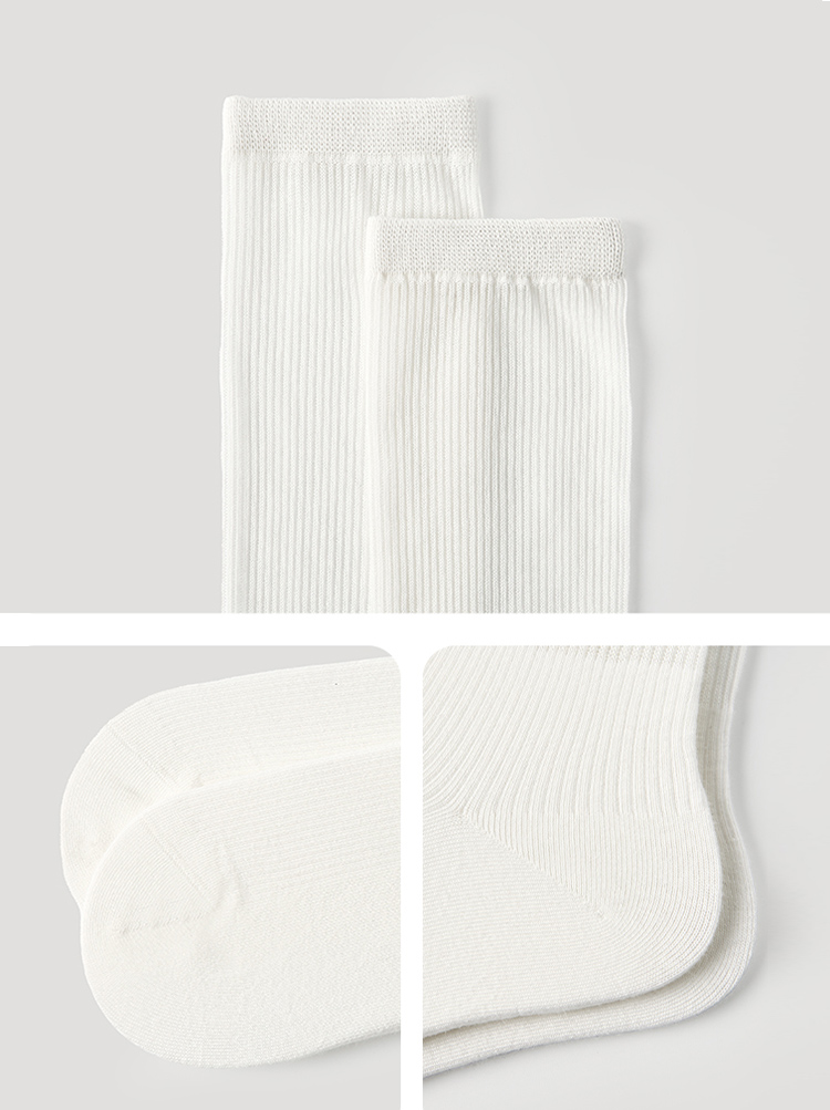 LL Socks Women White Knee High Socks Islands and Clouds Vertical Striped Thin Socks 1 Pairs