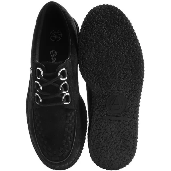 T.U.K. Anarchic Faux Suede Black Creeper Shoes