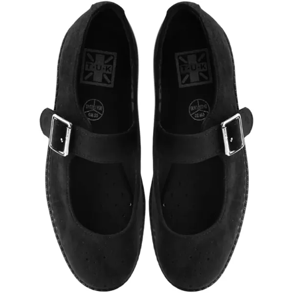 T.U.K. Faux Suede Viva Low Mary Jane Shoes for Women, Round Toe Ankle Strap Oxford Dress Shoes