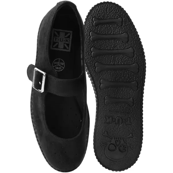 T.U.K. Faux Suede Viva Low Mary Jane Shoes for Women, Round Toe Ankle Strap Oxford Dress Shoes