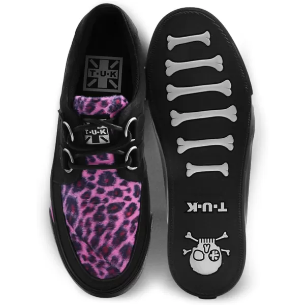 T.U.K. Leopard Creeper Sneaker Shoes for Women and Men, D Ring Lace Up Shoes