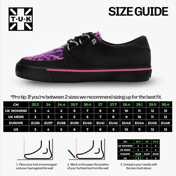 T.U.K. Leopard Creeper Sneaker Shoes for Women and Men, D Ring Lace Up Shoes