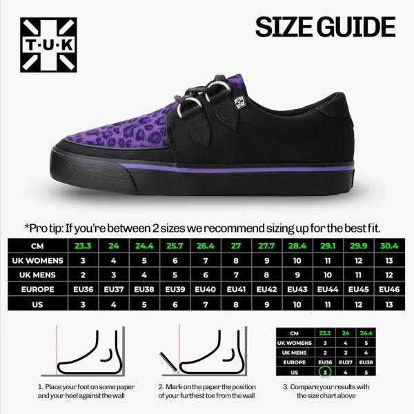 T.U.K. Leopard Creeper Sneaker Shoes for Women and Men, D Ring Lace Up Shoes