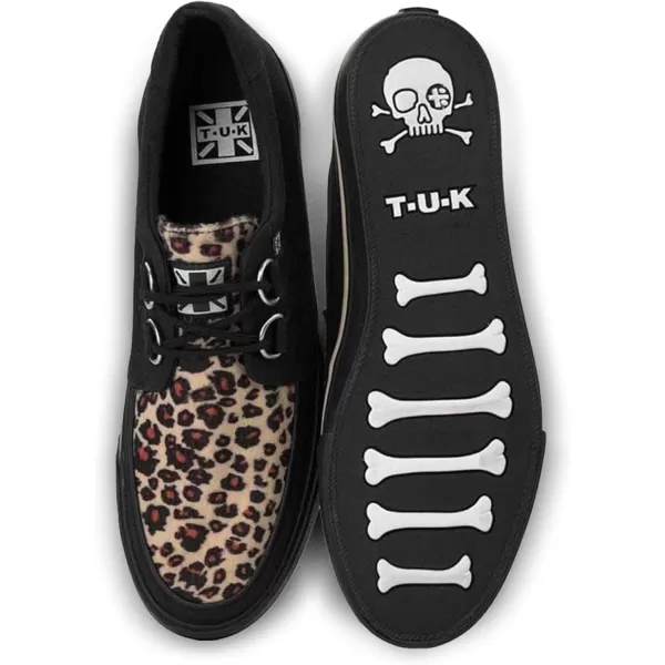 T.U.K. Leopard Creeper Sneaker Shoes for Women and Men, D Ring Lace Up Shoes