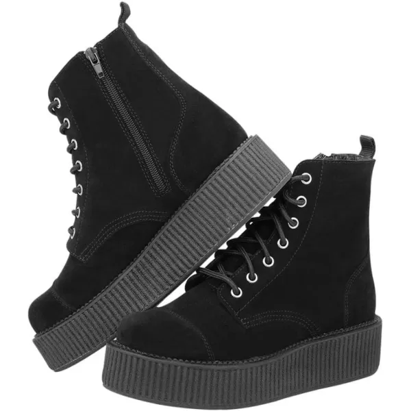 T.U.K. Shoes A8642L Womens Boots, Black Suede Viva Mondo Boots
