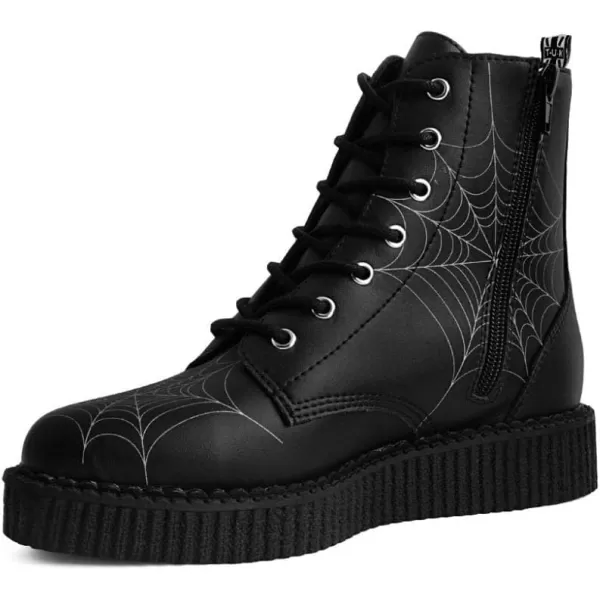 T.U.K. Shoes A9746 Unisex-Adult Boots, Black TUKskin™ 7-Eye Spiderweb Glow Boot