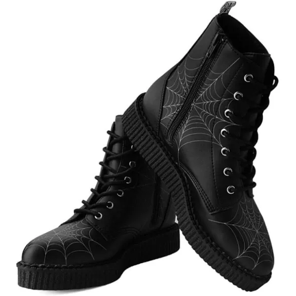T.U.K. Shoes A9746 Unisex-Adult Boots, Black TUKskin™ 7-Eye Spiderweb Glow Boot