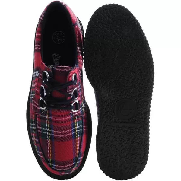 T.U.K. Shoes T2264 Unisex-Adult Creepers, Red Tartan Anarchic Creeper - US: