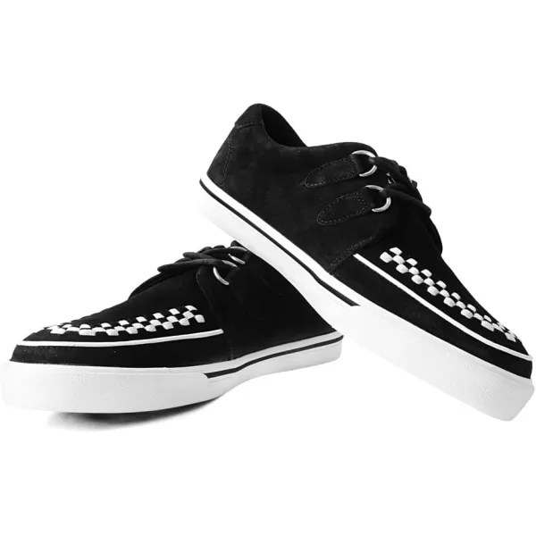 T.U.K. Suede Creeper Sneaker Shoes for Women and Men, White Sole, Interlace, D Ring Lace Up Shoes