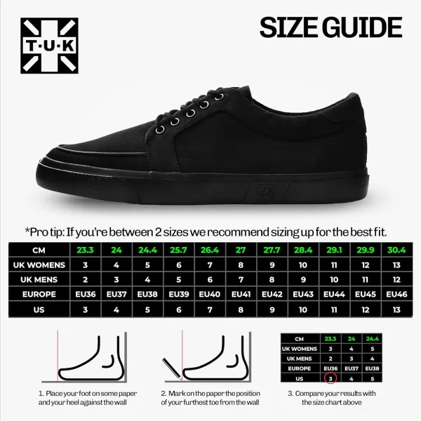T.U.K. Twill Vegan Creeper Sneaker Shoes for Women and Men, Interlace D Ring Lace Up Shoes