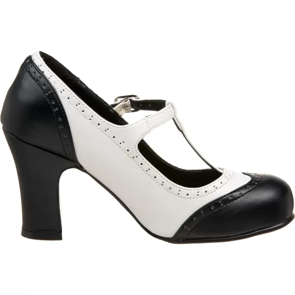 T.U.K. Women's T-Strap Brogue Heel Pump