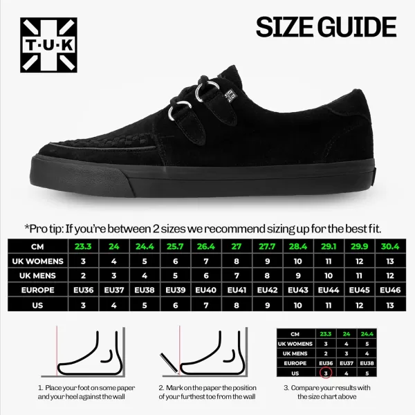 TUK Shoes Black Suede Creeper Sneaker Shoes