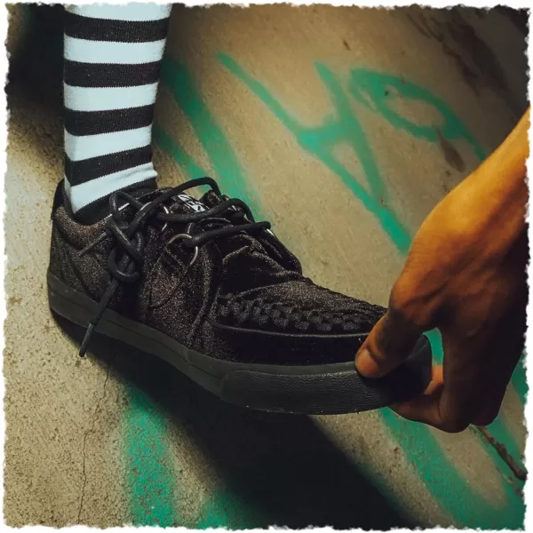 TUK Shoes Black Suede Creeper Sneaker Shoes