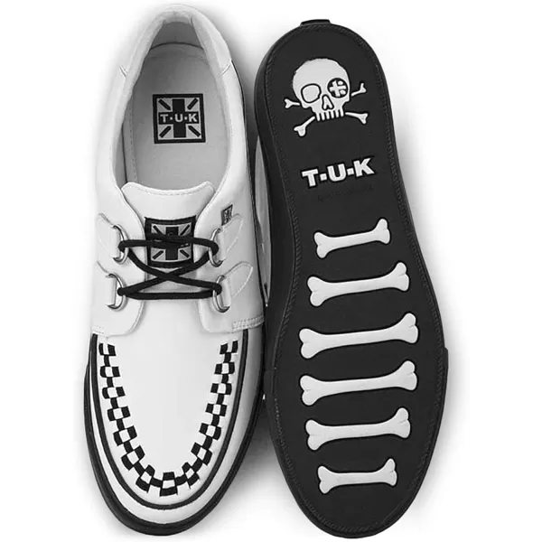 TUK Shoes White Leather Creeper Sneaker Shoes