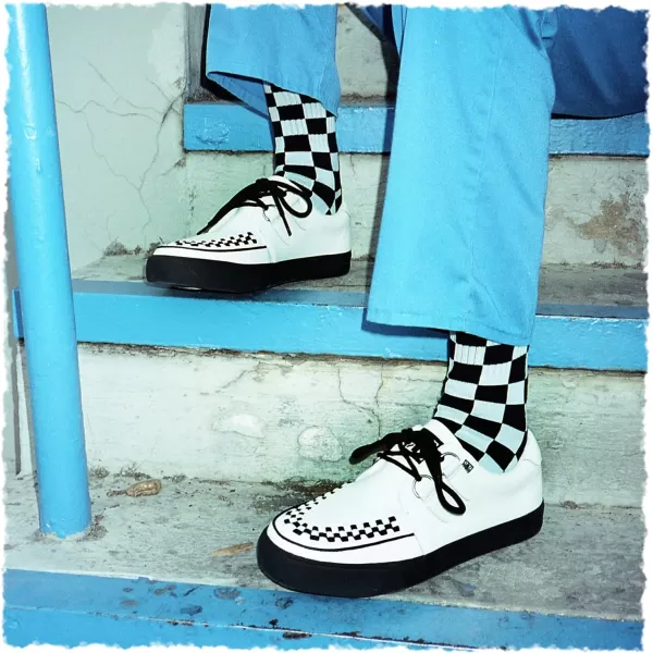 TUK Shoes White Leather Creeper Sneaker Shoes