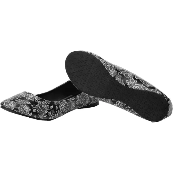 Women's Black Sugar Skull Flat