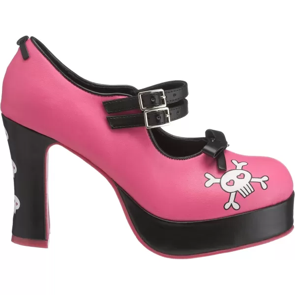 T.U.K. Women's A7319L 2 Strap Skull Platform Mary Jane