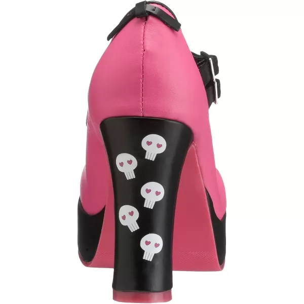 T.U.K. Women's A7319L 2 Strap Skull Platform Mary Jane