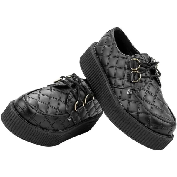 T.U.K. Shoes A8828 Unisex-Adult Creepers, Black Quilted Vegan Viva Mondo Creepers