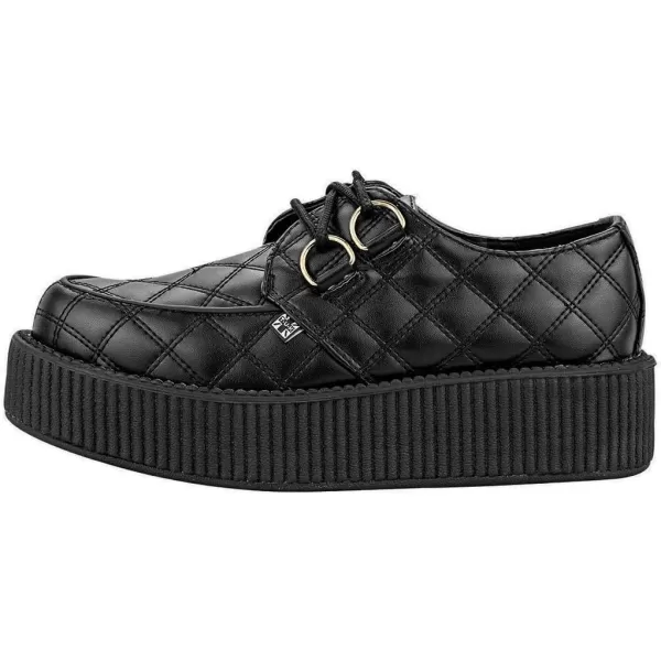 T.U.K. Shoes A8828 Unisex-Adult Creepers, Black Quilted Vegan Viva Mondo Creepers