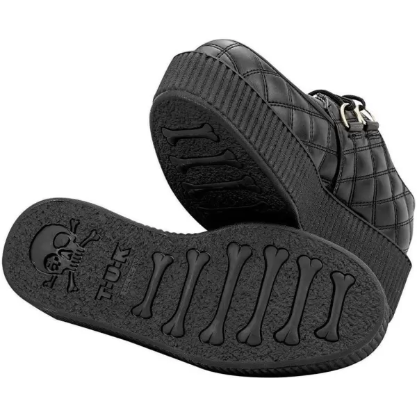 T.U.K. Shoes A8828 Unisex-Adult Creepers, Black Quilted Vegan Viva Mondo Creepers