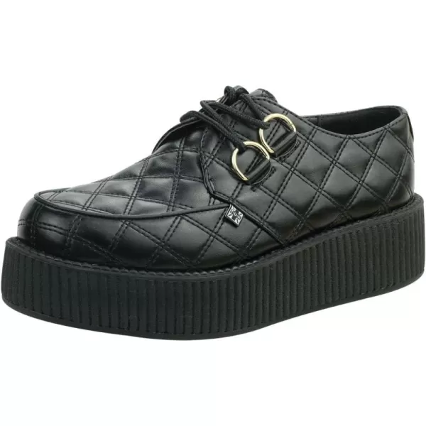T.U.K. Shoes A8828 Unisex-Adult Creepers, Black Quilted Vegan Viva Mondo Creepers