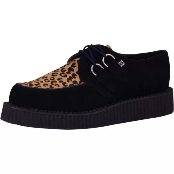 T.U.K. Low Sole Unisex Creepers,Black/Leopard,4 M US Mens/6 B US Womens