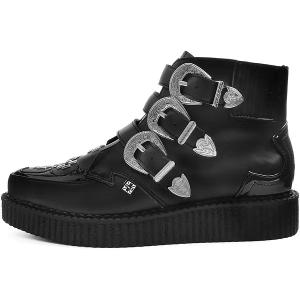 T.U.K. Shoes A9413 Unisex-Adult Boots, Black TUKskin™ Western Buckle Pointed Boot - US: Men 10 / Women 12 / Black/Synthetic