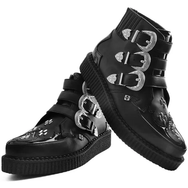 T.U.K. Shoes A9413 Unisex-Adult Boots, Black TUKskin™ Western Buckle Pointed Boot - US: Men 10 / Women 12 / Black/Synthetic
