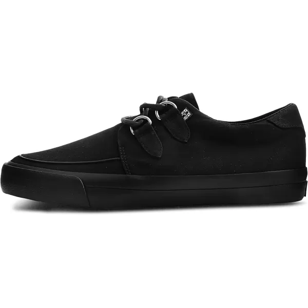 imageTUK Black Twill Vegan Creeper Sneaker Shoes for Women and Men D Ring Lace Up Shoes  US Women 12  Men 10