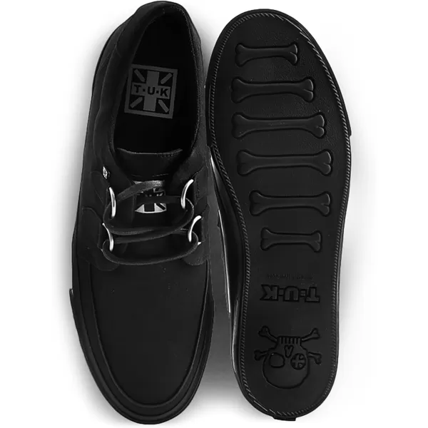 imageTUK Black Twill Vegan Creeper Sneaker Shoes for Women and Men D Ring Lace Up Shoes  US Women 12  Men 10