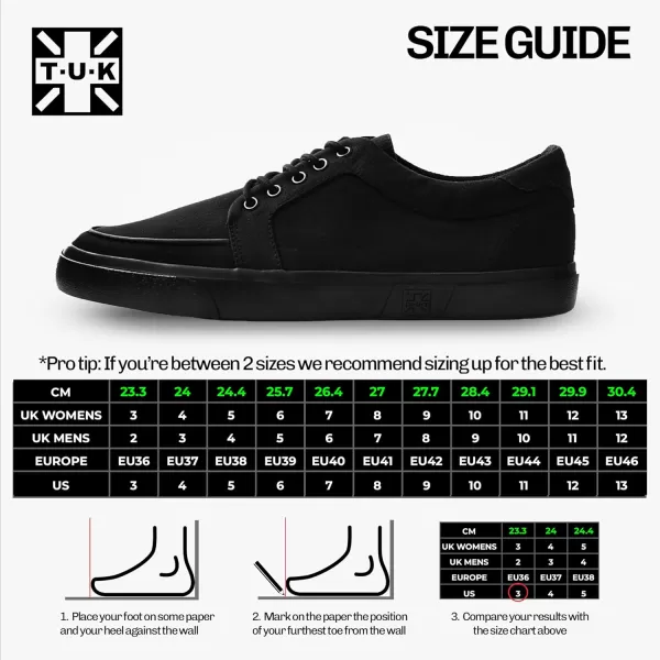 imageTUK Black Twill Vegan Creeper Sneaker Shoes for Women and Men D Ring Lace Up Shoes  US Women 12  Men 10