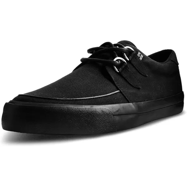 imageTUK Black Twill Vegan Creeper Sneaker Shoes for Women and Men D Ring Lace Up Shoes  US Women 12  Men 10