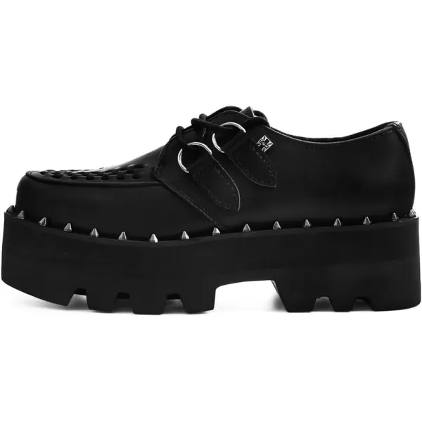 imageTUK Shoes A9469 UnisexAdult Platforms Black Faux Leather Dino Lug Sole CreeperBlack