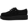 imageTUK Anarchic Faux Suede Black Creeper Shoes for Women and Men D Ring Lace Up Shoes  US Women 06  Men 04