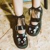 imageTUK Kitty Cat Mary Janes Shoes for Women Round Toe Ankle Strap Oxford ShoesBlack