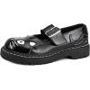 imageTUK Kitty Cat Mary Janes Shoes for Women Round Toe Ankle Strap Oxford ShoesBlack Leather
