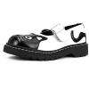 imageTUK Kitty Cat Mary Janes Shoes for Women Round Toe Ankle Strap Oxford ShoesBlackWhite