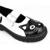 imageTUK Kitty Cat Mary Janes Shoes for Women Round Toe Ankle Strap Oxford ShoesBlackWhite
