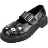 imageTUK Kitty Cat Mary Janes Shoes for Women Round Toe Ankle Strap Oxford ShoesBlack