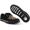 imageTUK UnisexAdult Low Top SneakersBlackLeopard