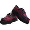 imageTUK Shoes T2264 UnisexAdult Creepers Red Tartan Anarchic Creeper  US Men 10  Women 12  RedFabric